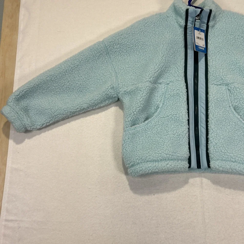 DSG Girls Small 8-9 Cozy Fleece Full Zip Sherpa Jacket Shoreside Blue Teal NEW